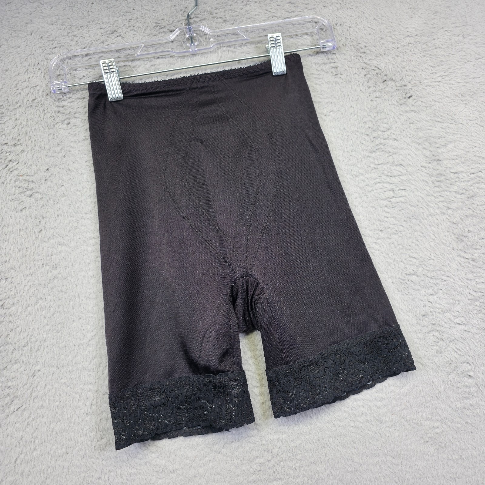 Vintage Soft Skins Lace Shorts Womens S Black Floral Tummy Control Shaper Y2k